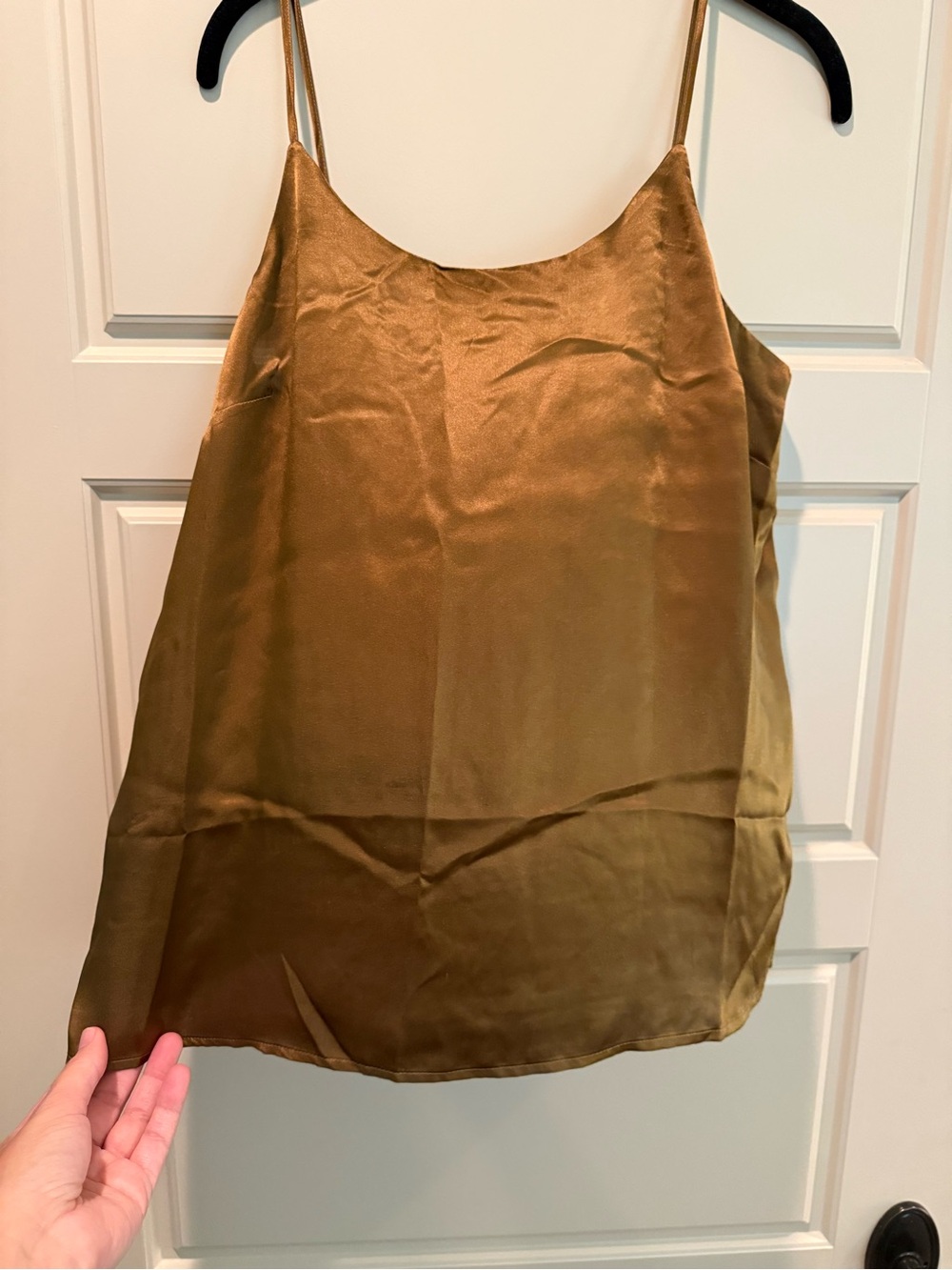 Sundance 100% Silk Olive Green Spaghetti Strap Cami
